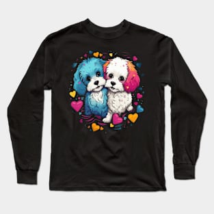 Bichon Frise Couple Valentine Long Sleeve T-Shirt